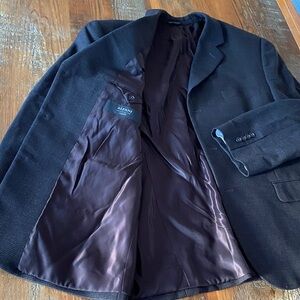 ALFANI macy’s Wool Chocolate Brown Blazer Men’s Classic Check Business Formal